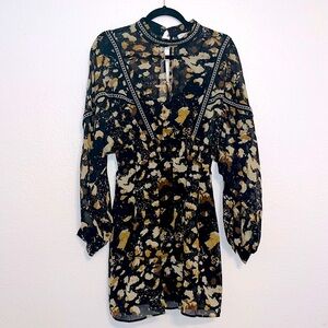 TOPSHOP black sheer dress with slip - Size 8